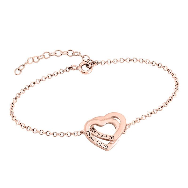 Claire Interlocking Adjustable Hearts Bracelet with 18CT Rose Gold Plating-3 product photo
