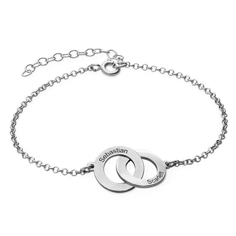 Interlocking Circles Bracelet with Engraving in Sterling Silver product photo