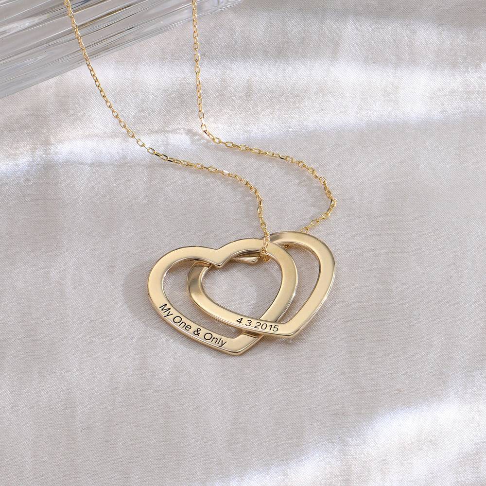 Claire Interlocking Hearts Necklace in 10k Gold-2 product photo