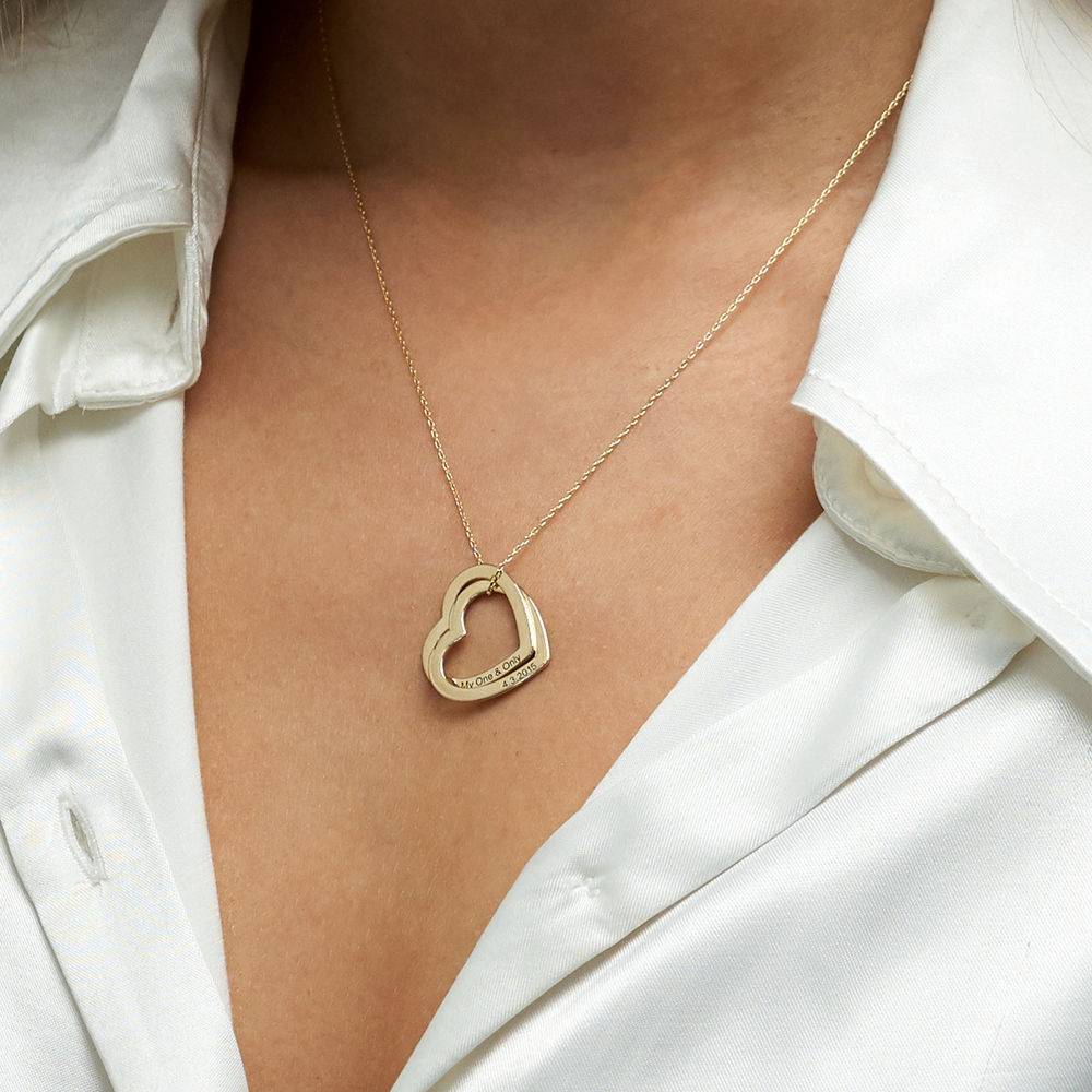 Claire Interlocking Hearts Necklace in 10ct Gold-3 product photo