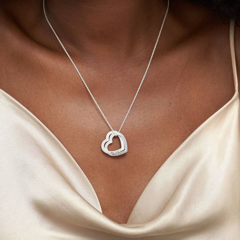 Claire Interlocking Hearts Necklace in Premium Silver-3 product photo
