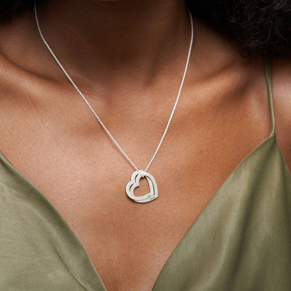 Claire Interlocking Hearts Necklace in Sterling Silver-2 product photo