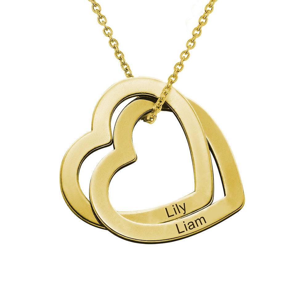 Claire sammenflettede hjerter halskæde med 18kt. guldbelægning produkt billede
