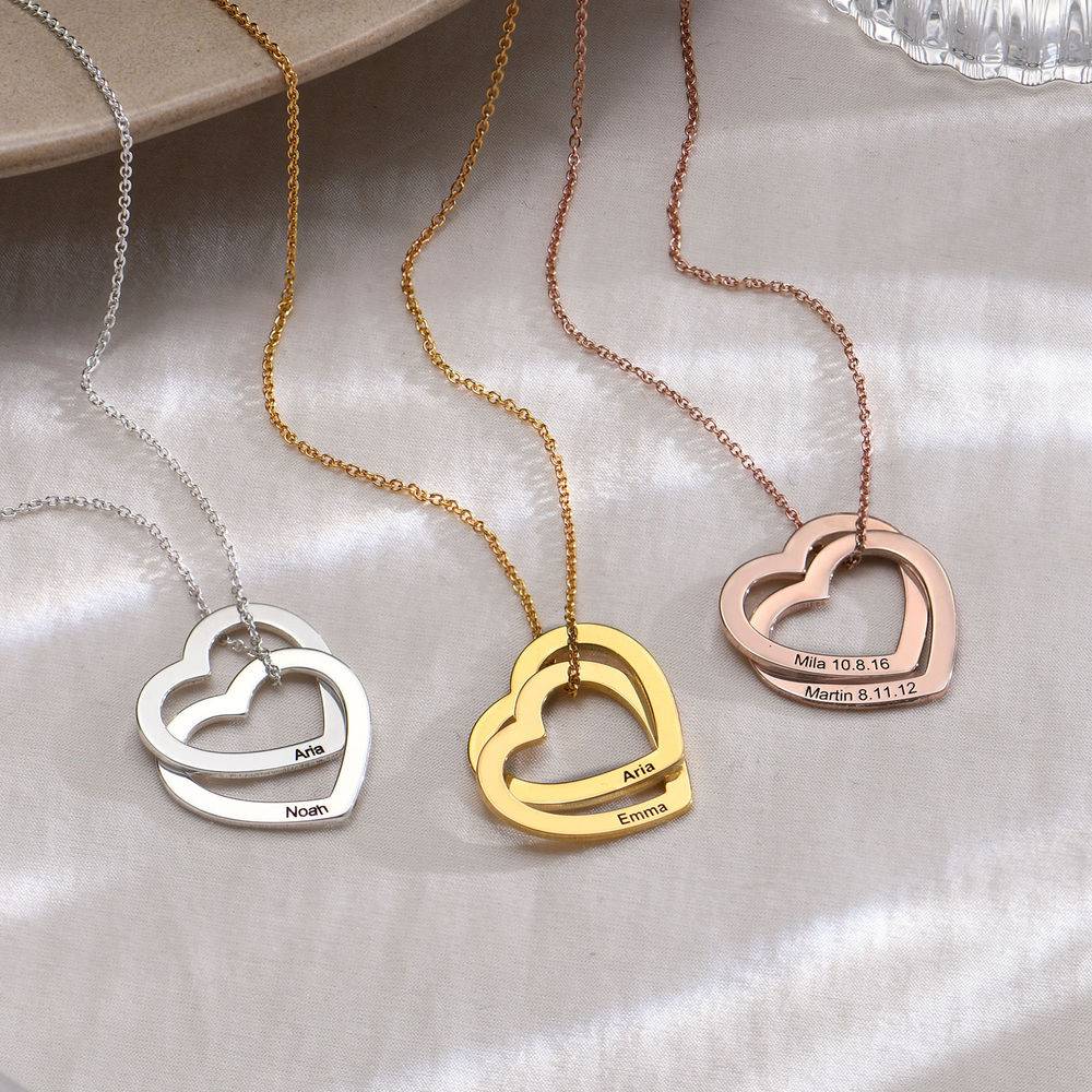 Claire Interlocking Hearts Necklace in 18ct Gold Plating-4 product photo