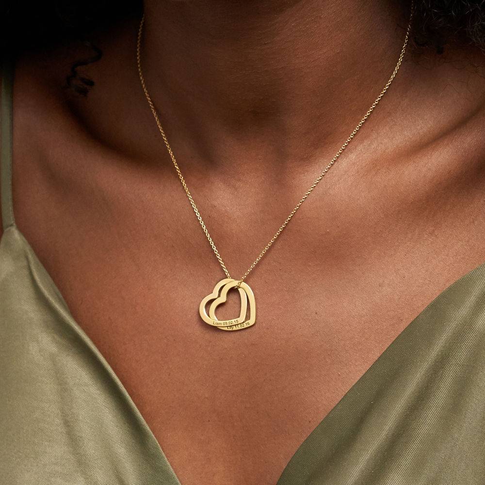 Claire sammenflettede hjerter halskæde med 18kt. guldbelægning-3 produkt billede