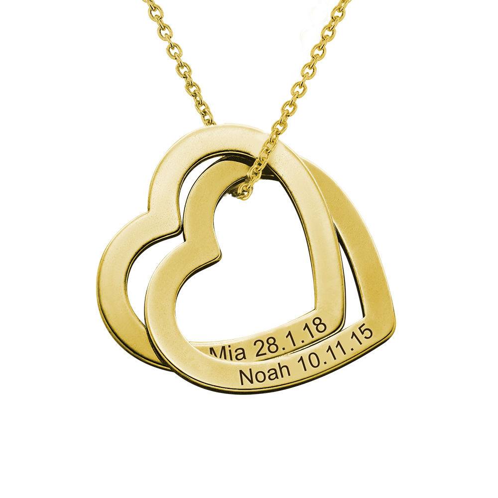 Claire Interlocking Hearts Necklace in 18ct Gold Vermeil-1 product photo