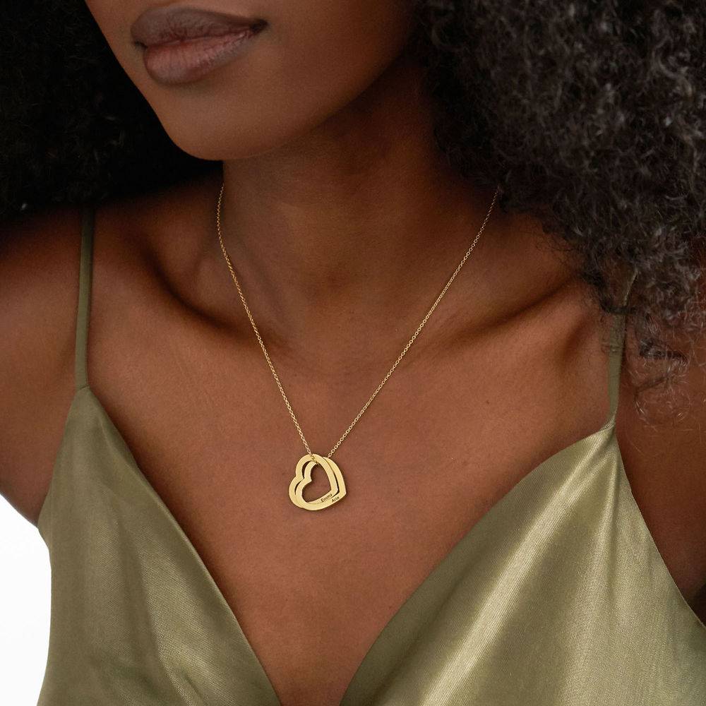 Claire Interlocking Hearts Necklace in 18ct Gold Vermeil-3 product photo