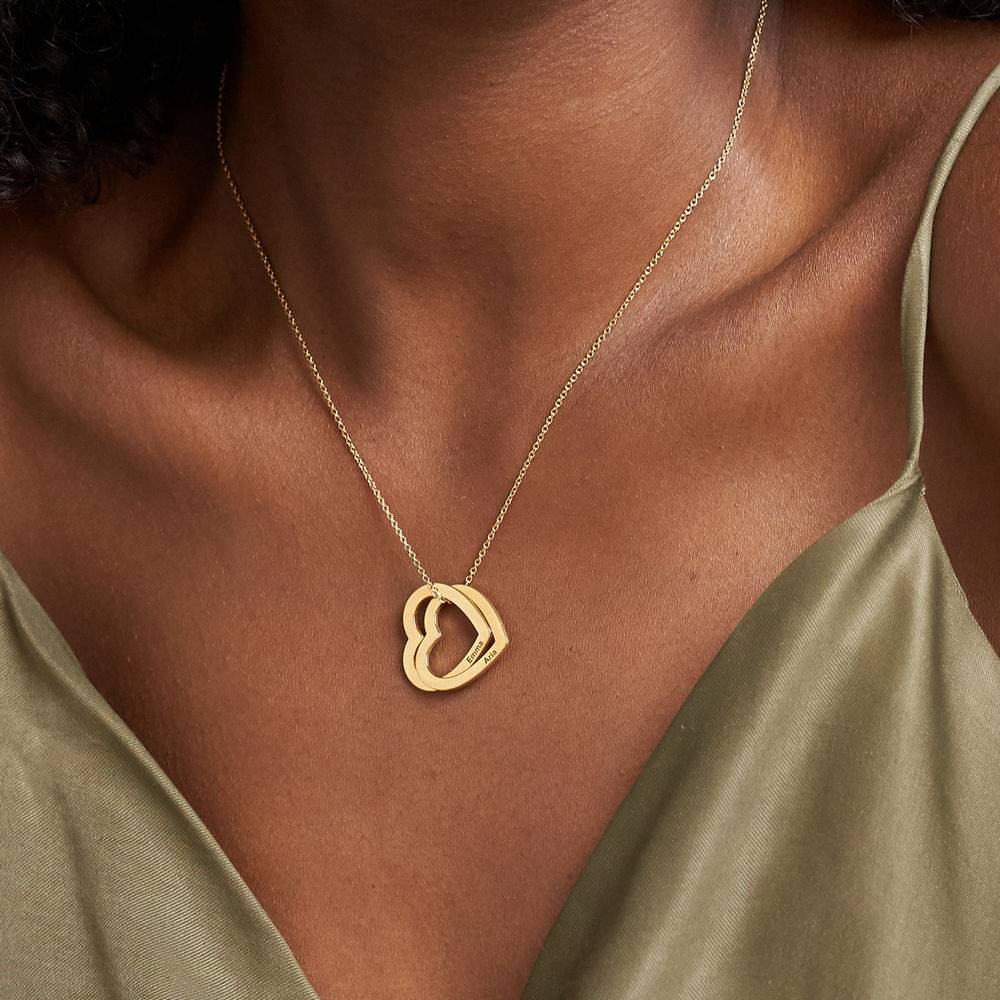 Claire Interlocking Hearts Necklace in 18ct Gold Vermeil-2 product photo