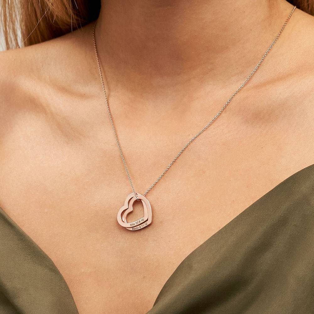 Claire Interlocking Hearts Necklace in 18ct Rose Gold Plating-1 product photo