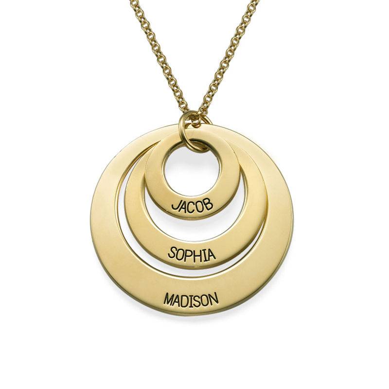 Vergoldete Halskette mit drei Ringen für Mütter Schmuck für Mütter Produktfoto