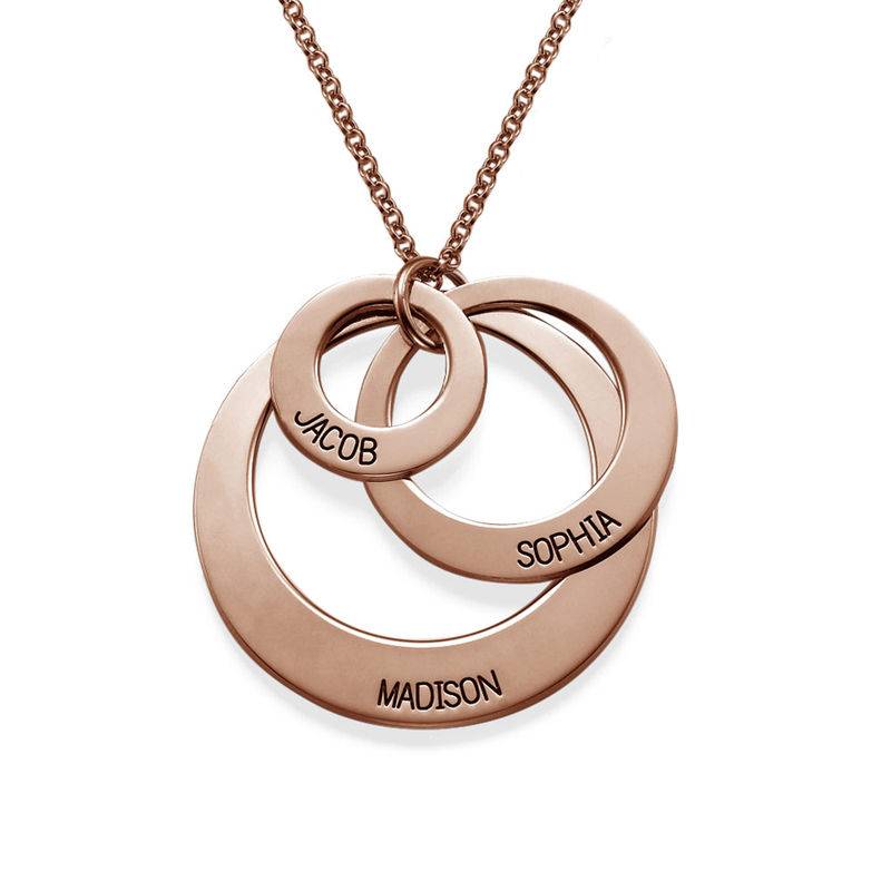 Joyería para Mamá – Collar de Tres Discos en Chapa de Oro Rosa-2 foto de producto