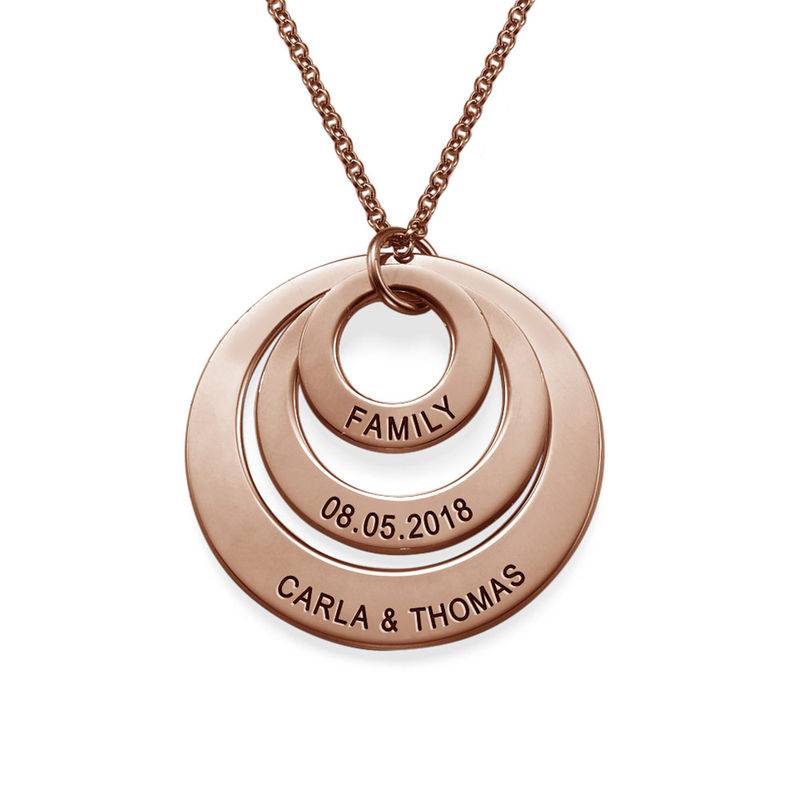 Mutterschmuck – 3 Ringen Kette - 750er rosévergoldetes Silber-8 Produktfoto