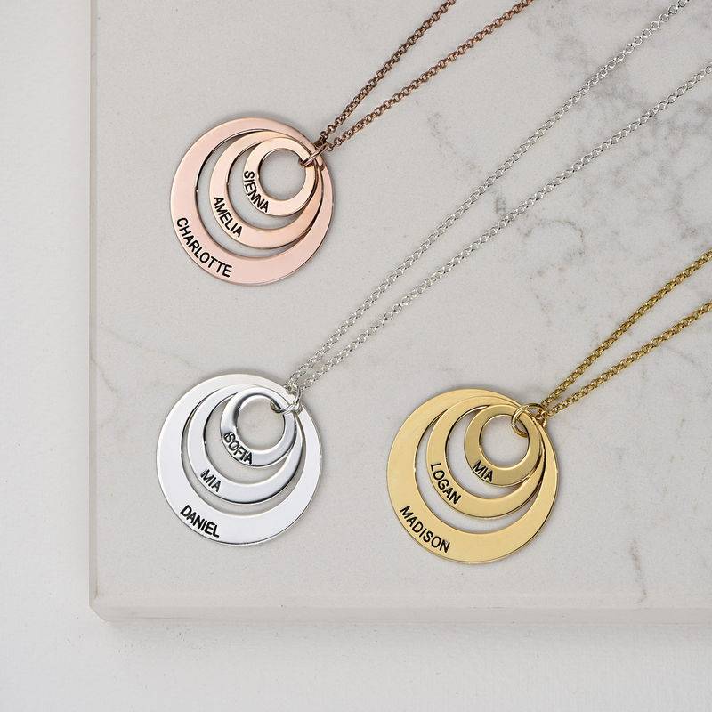 Joyería para Mamá – Collar de Tres Discos en Chapa de Oro Rosa-6 foto de producto