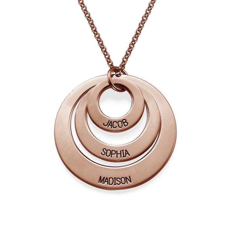 Mutterschmuck – 3 Ringen Kette - 750er rosévergoldetes Silber-5 Produktfoto