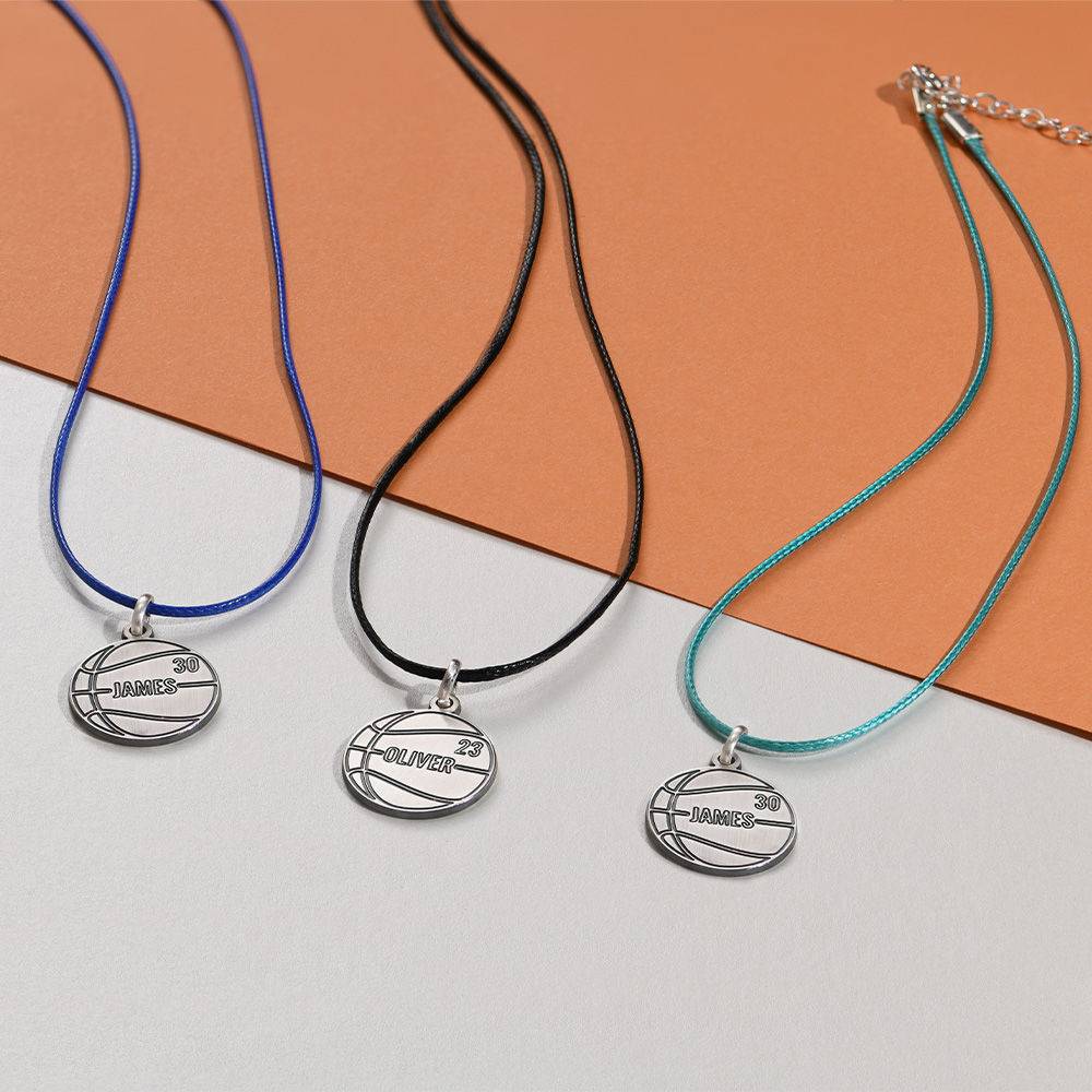 Kids Basketball Necklace in Sterling Silver-3 product photo