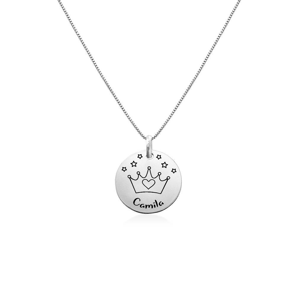 Kids Drawing Disc Necklace in Sterling Silver-2 product photo
