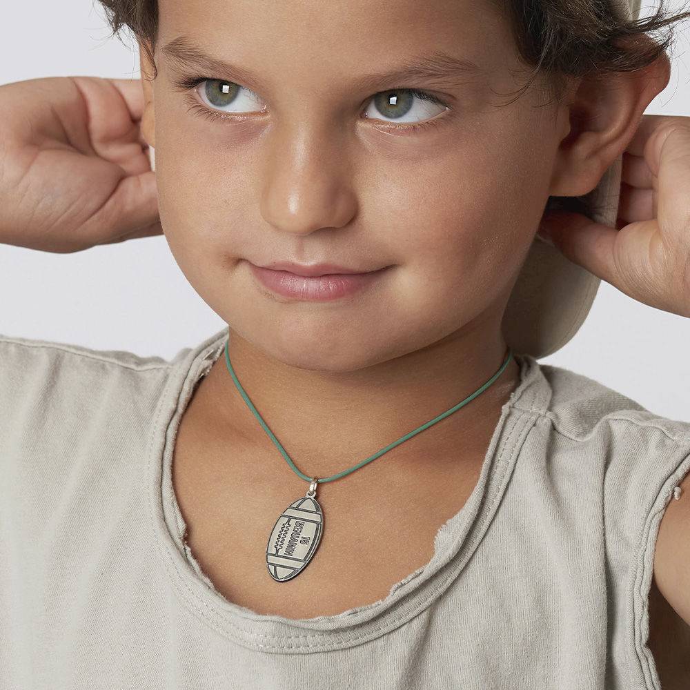 Kids American Football Necklace in Sterling Silver product photo