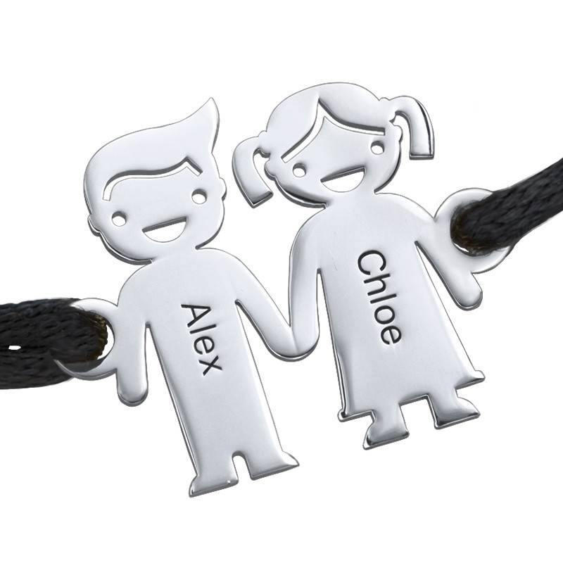 Children Holding Hands Bracelet in Sterling Silver-2 product photo
