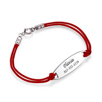 Kids ID Bracelet with Leather Cord Chain product photo