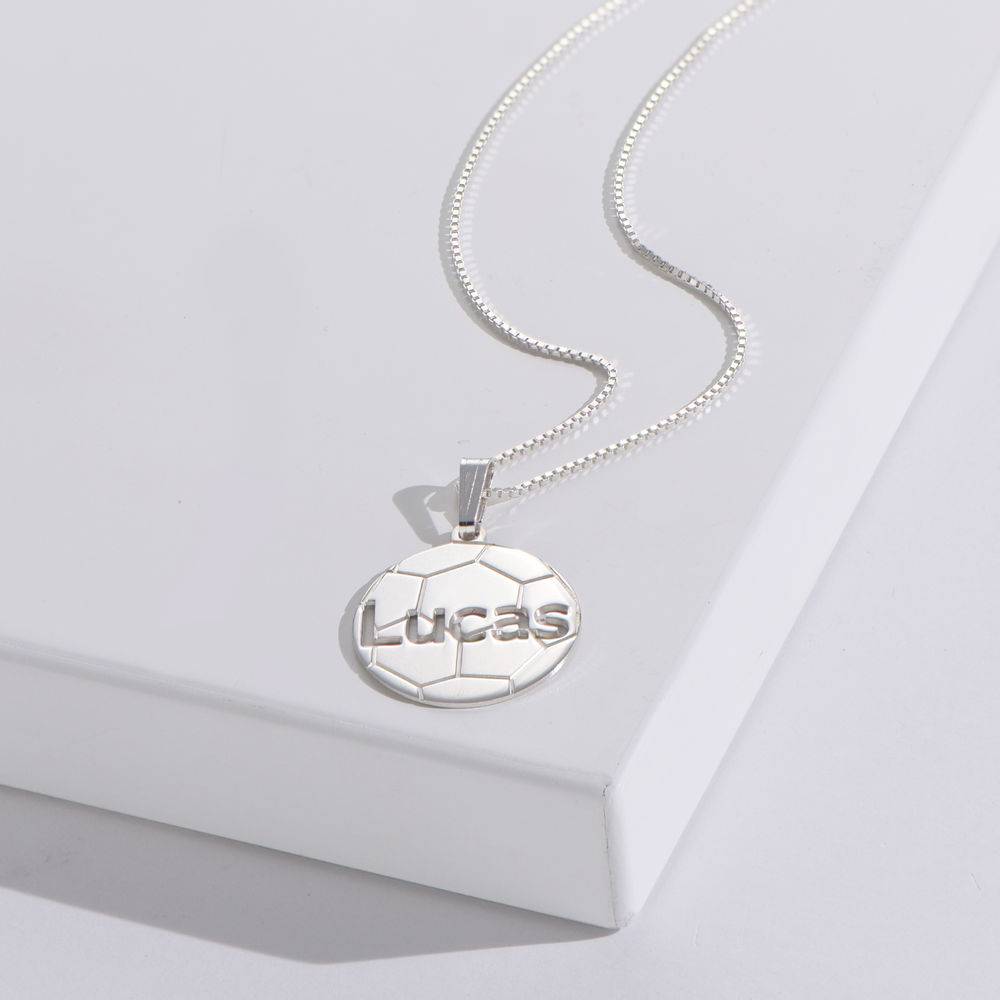 Sterling Silver Personlised Football Pendant-3 product photo