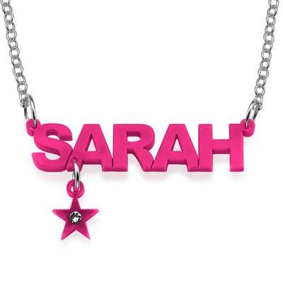 L.A. Style Acrylic Name Necklace with Charm-4 product photo