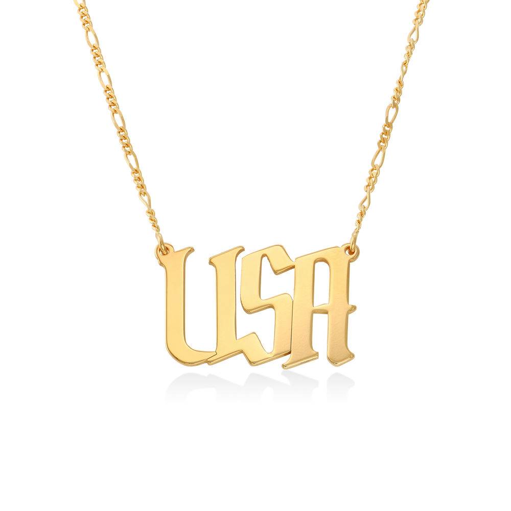 Large Custom Name Necklace in Gold Vermeil-2 product photo