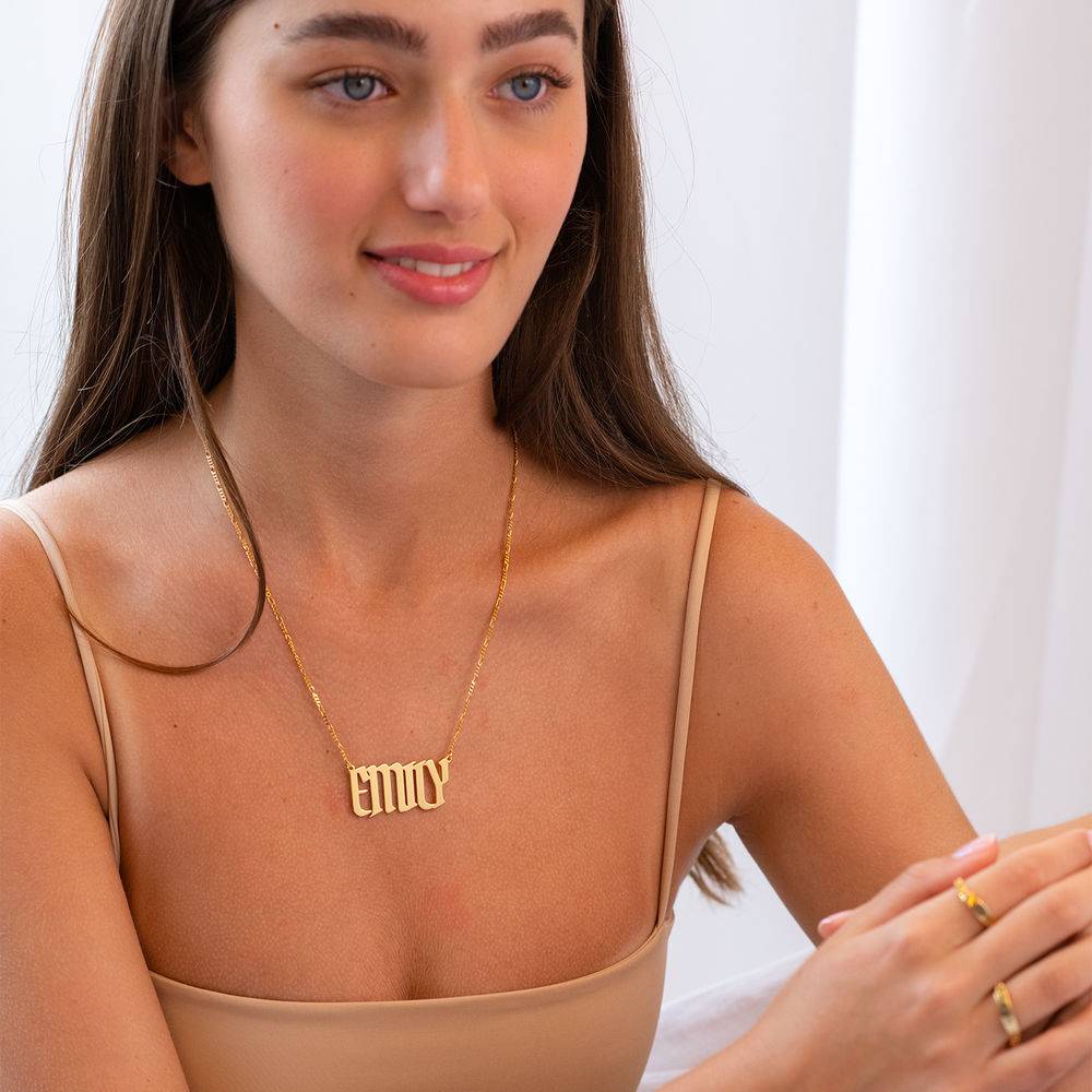 Large Custom Name Necklace in Gold Vermeil-3 product photo
