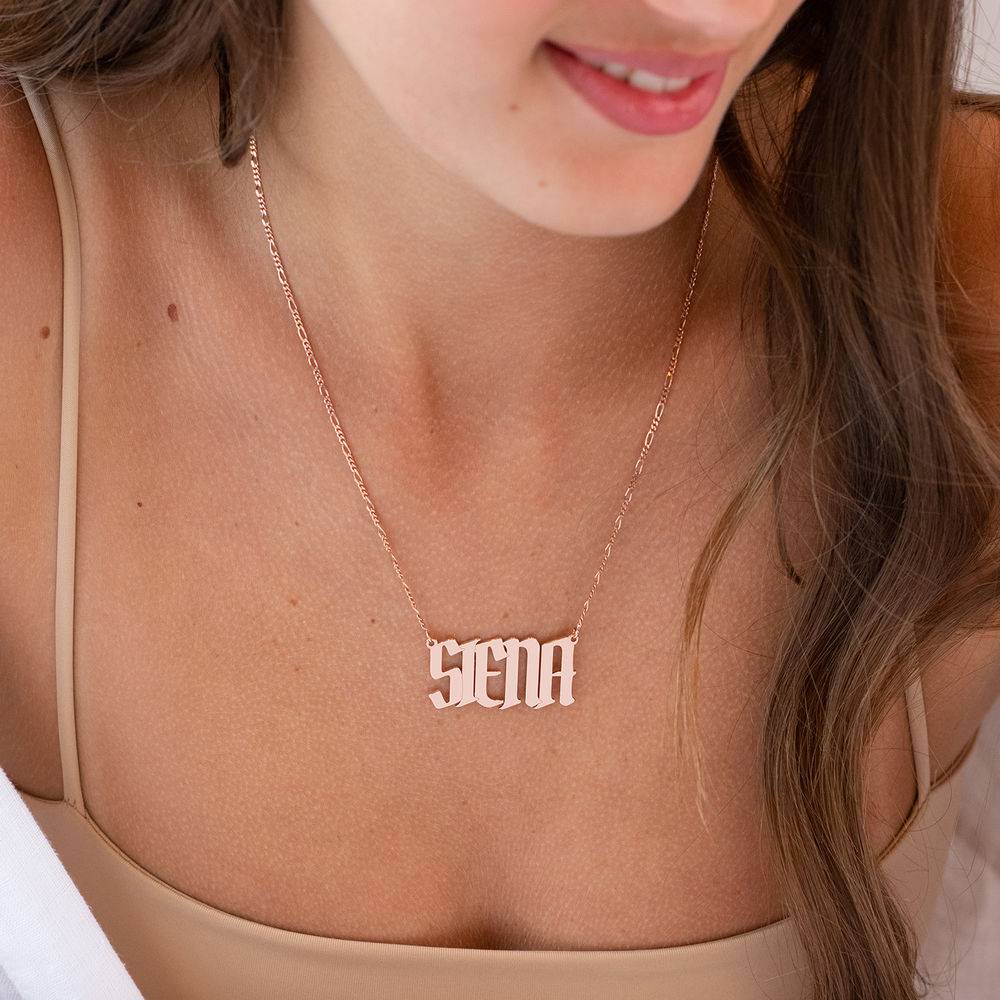 Large Custom Name Necklace in Rose Gold Plating-3 product photo