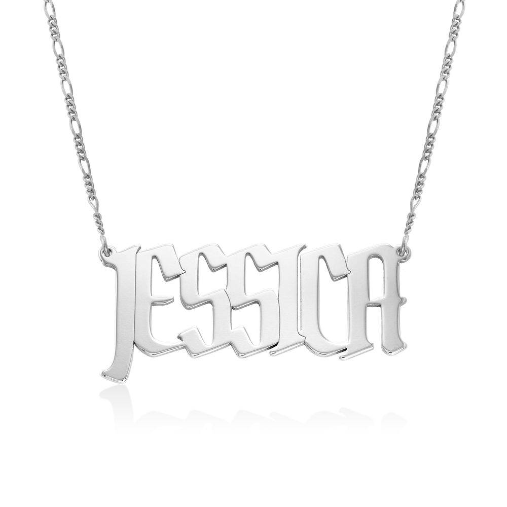 Large Custom Name Necklace in Sterling Silver-1 product photo
