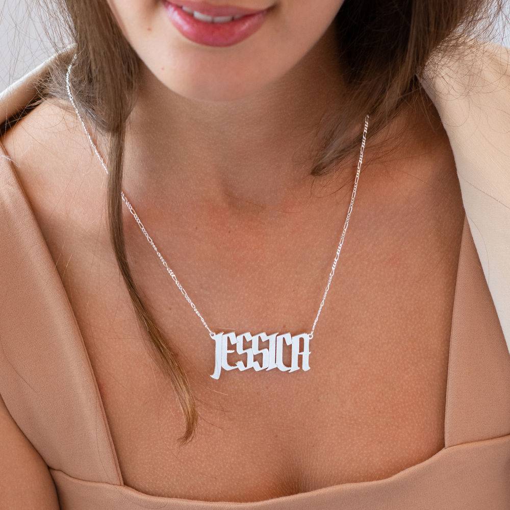 Large Custom Name Necklace in Sterling Silver product photo