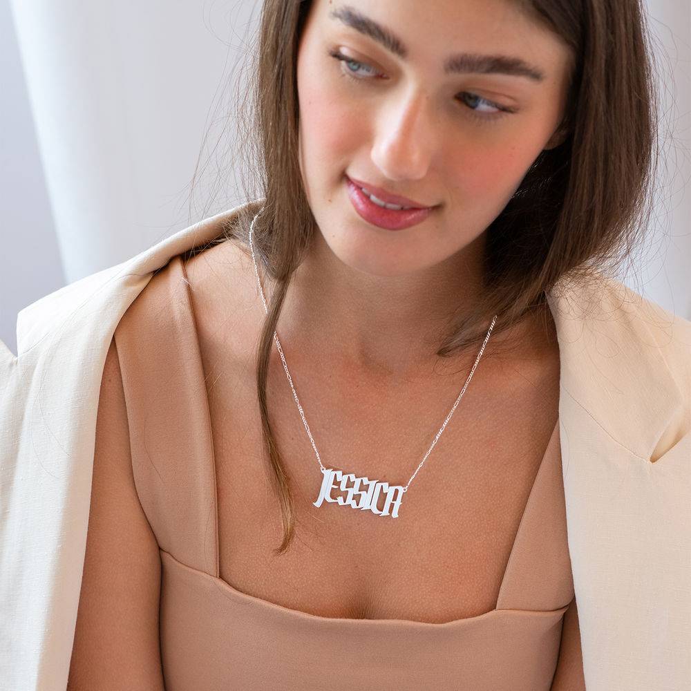 Large Custom Name Necklace in Sterling Silver-3 product photo