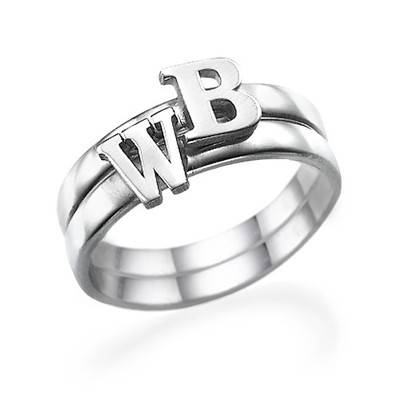 Sterling Silver Initial Ring-5 product photo