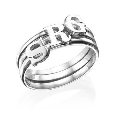 Initial Ring i Sterling Silver-6 produktbilder