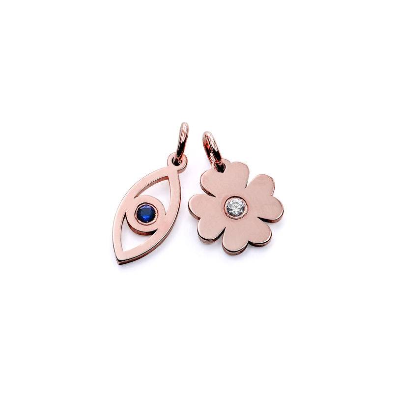 Linda Evil Eye and Clover Pendant in Rose Gold Plating-1 product photo