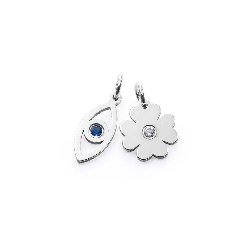 Linda Evil Eye and Clover Pendant in Sterling Silver product photo