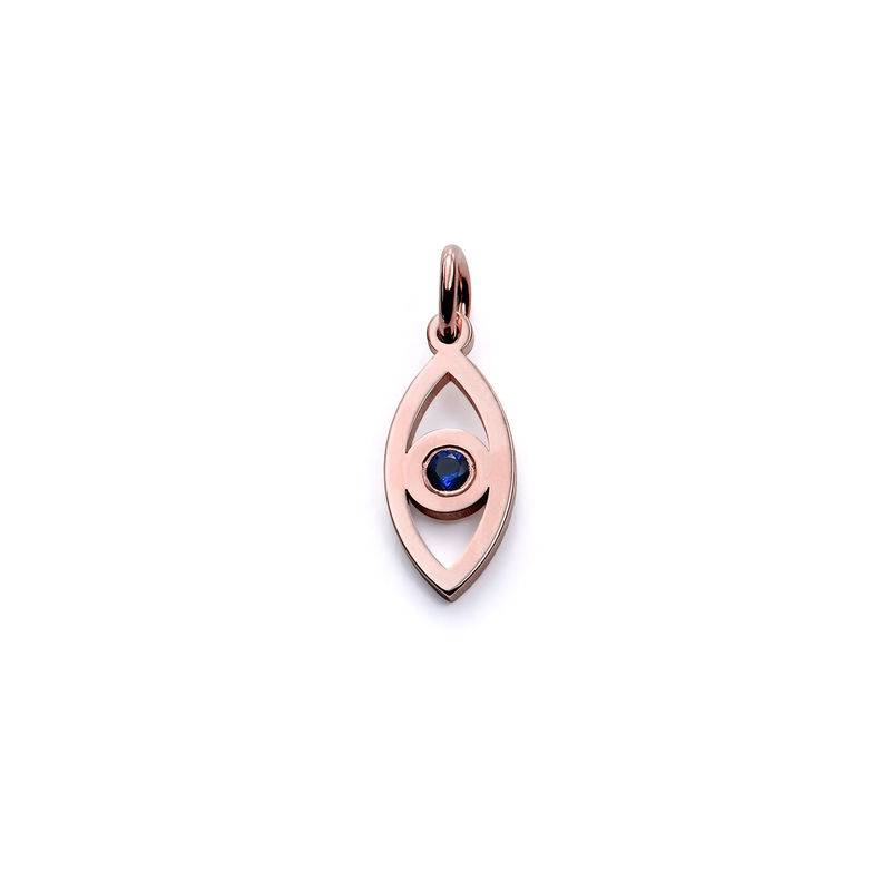 Linda Vertical Evil Eye Pendant in Rose Gold Plating-1 product photo