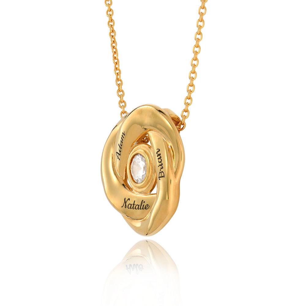 Collar Love Knot con diamante de 0.25 ct en chapa de oro de 18K-3 foto de producto
