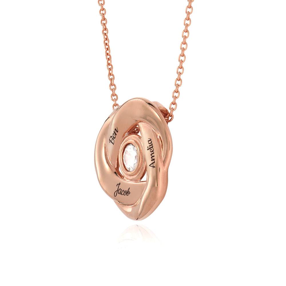 Love Knot 0.25 ct Diamond Necklace in 18k Rose Gold Plating-2 product photo