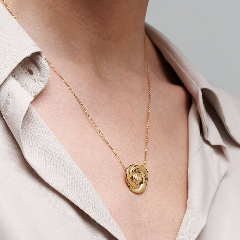 Collar Love Knot en chapa de oro de 18K-3 foto de producto