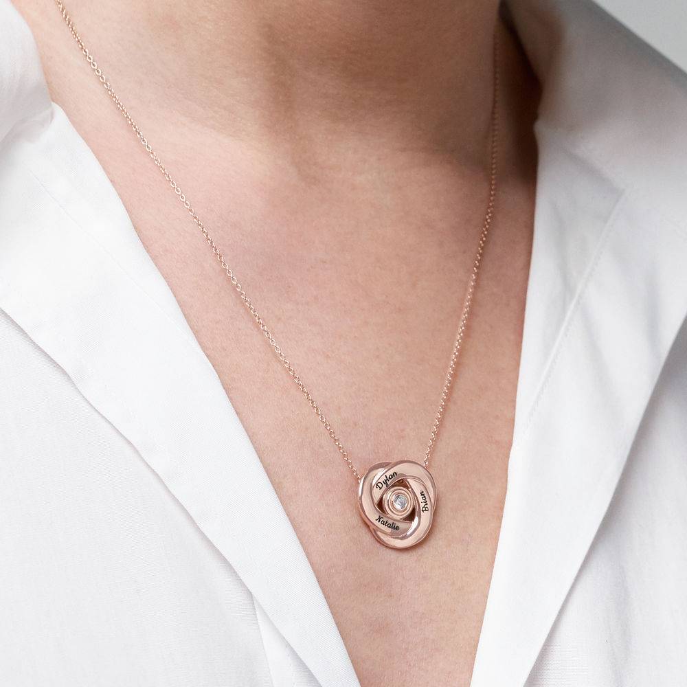 Collar Love Knot en chapa de oro rosa de 18K-3 foto de producto