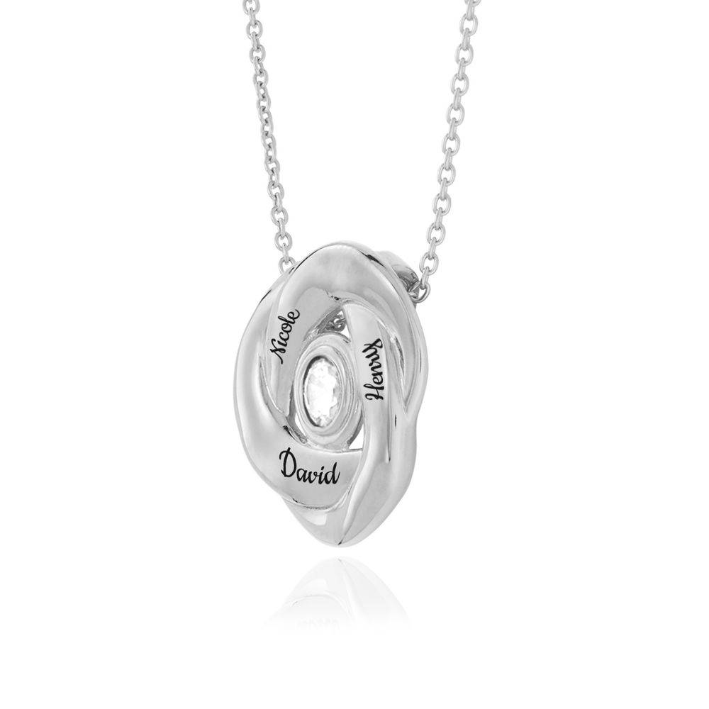 Liefde Knoop Ketting met Diamant in Sterling Zilver-3 Productfoto