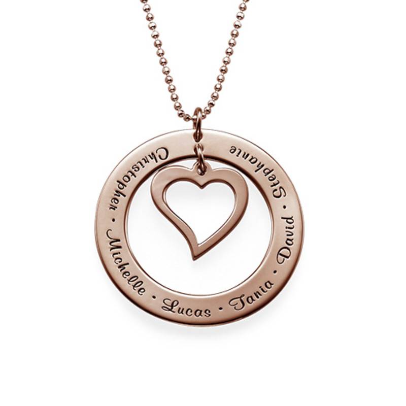 Love My Family Necklace in 18ct Rose Gold Plating-1 product photo