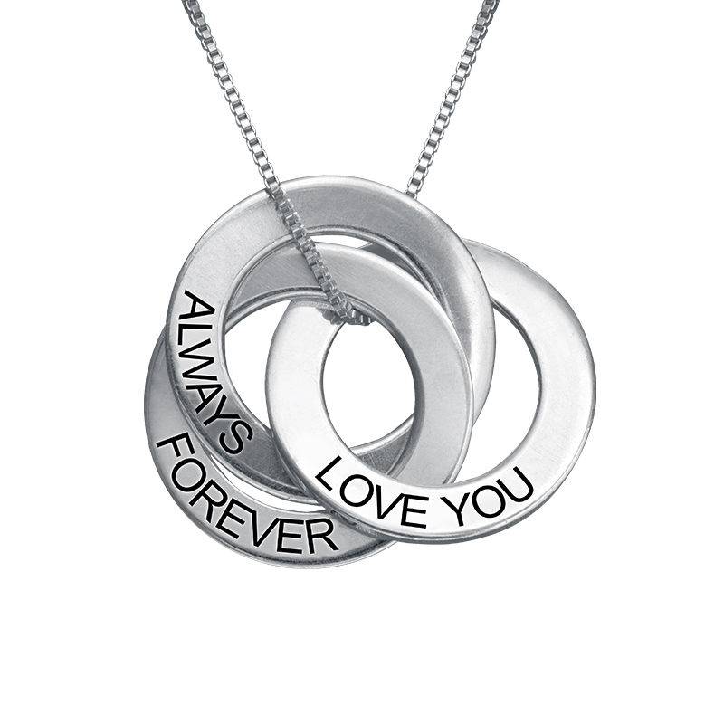 Love you Forever Russian Ring Necklace in Sterling Silver-4 product photo