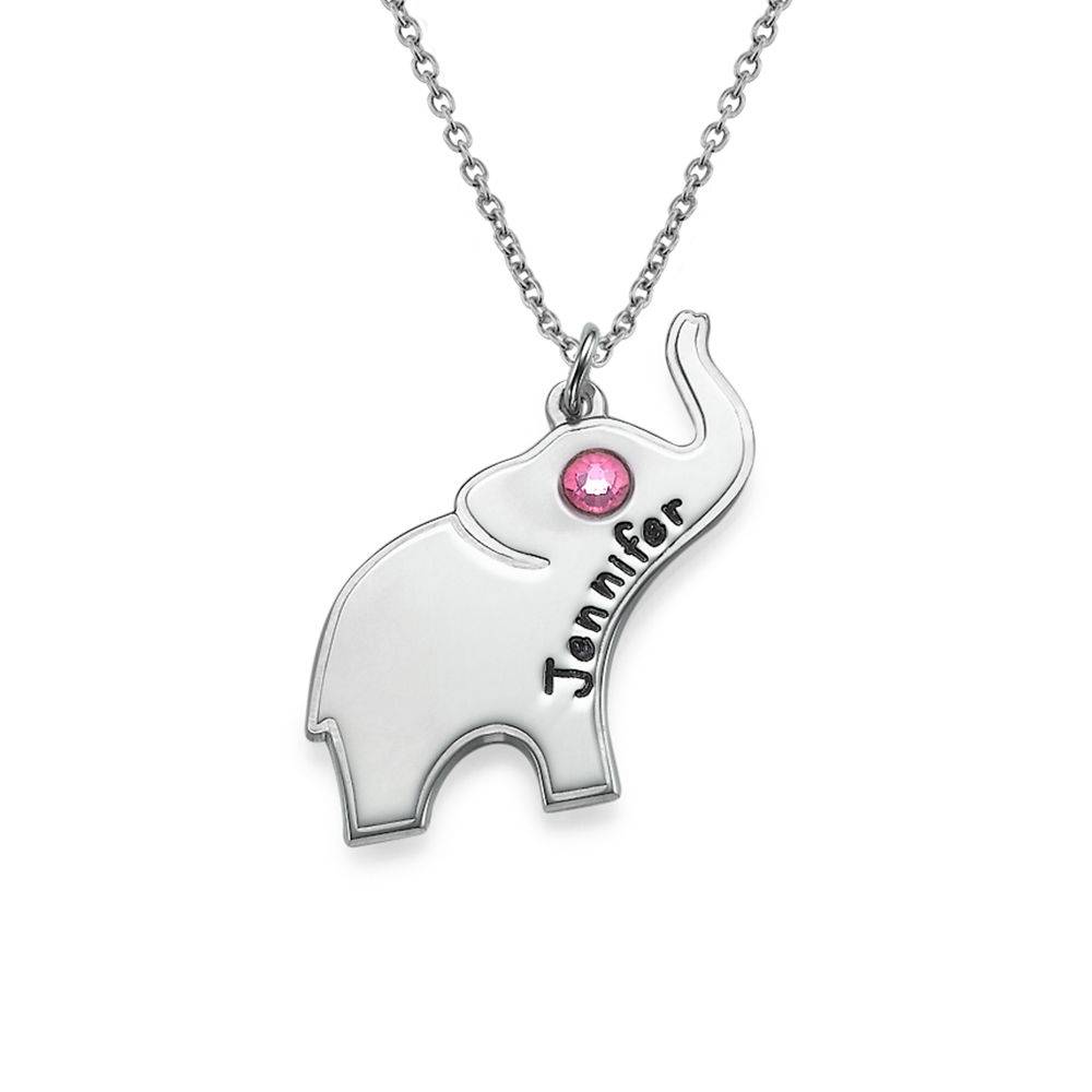 Sterling Silver Engraved Elephant Necklace-2 product photo
