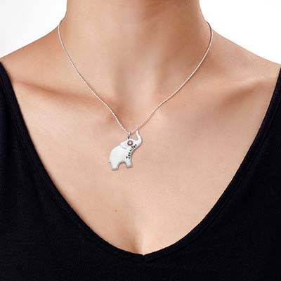 Lucky Engraved Elephant Necklace in Sterling Silver-2 product photo