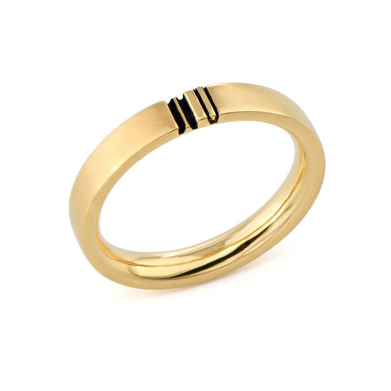 Matching Initial Couple Promise Rings Set in 18K Gold Plating-5 product photo