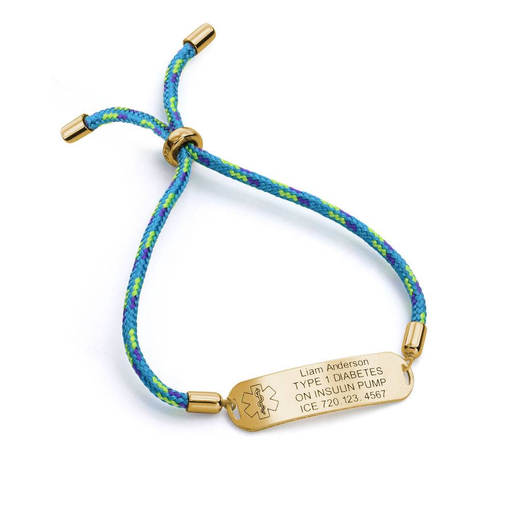 Medical ID Bracelet for Kids in 18K Gold Plating-2 product photo