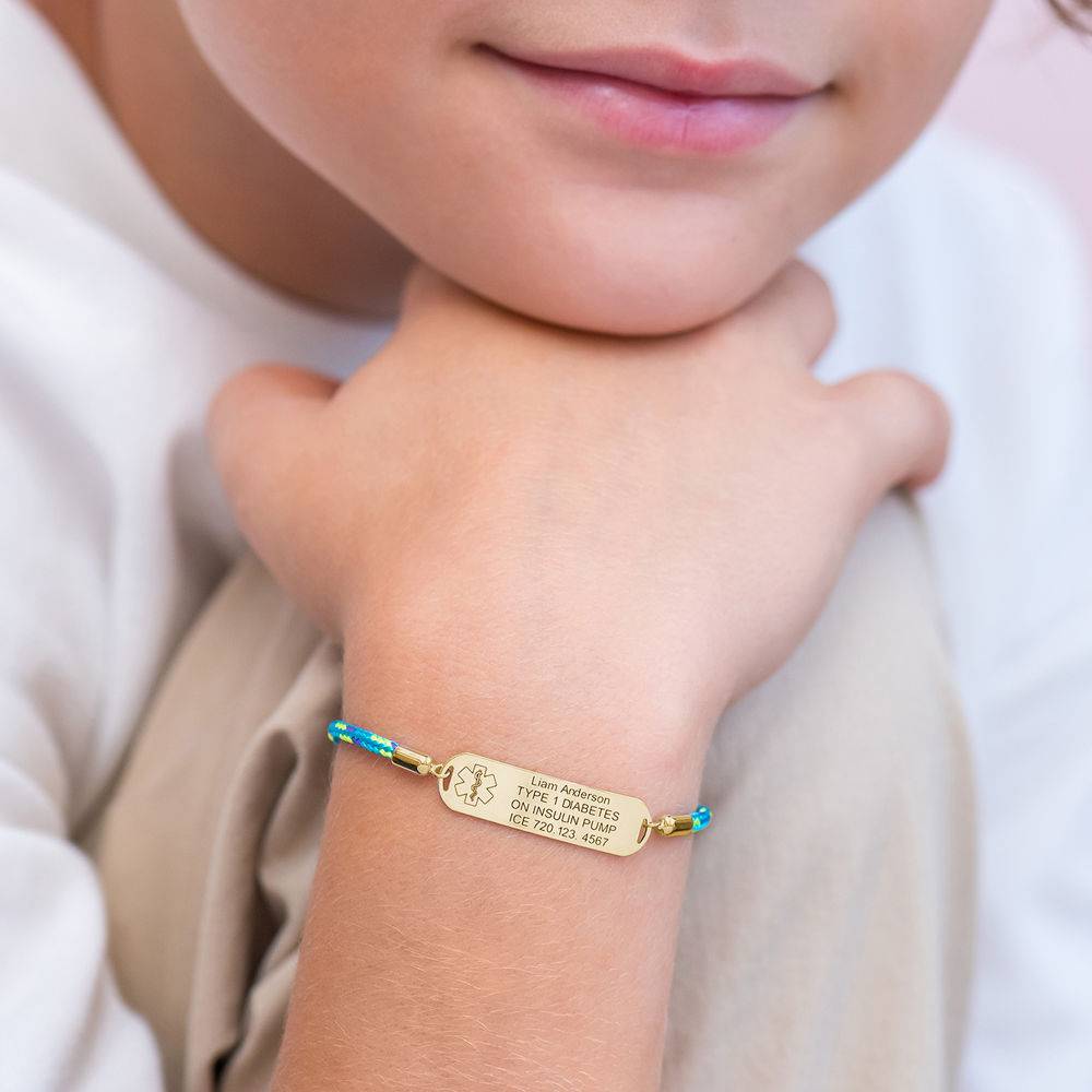 Medical ID Bracelet for Kids in 18K Gold Plating-5 product photo