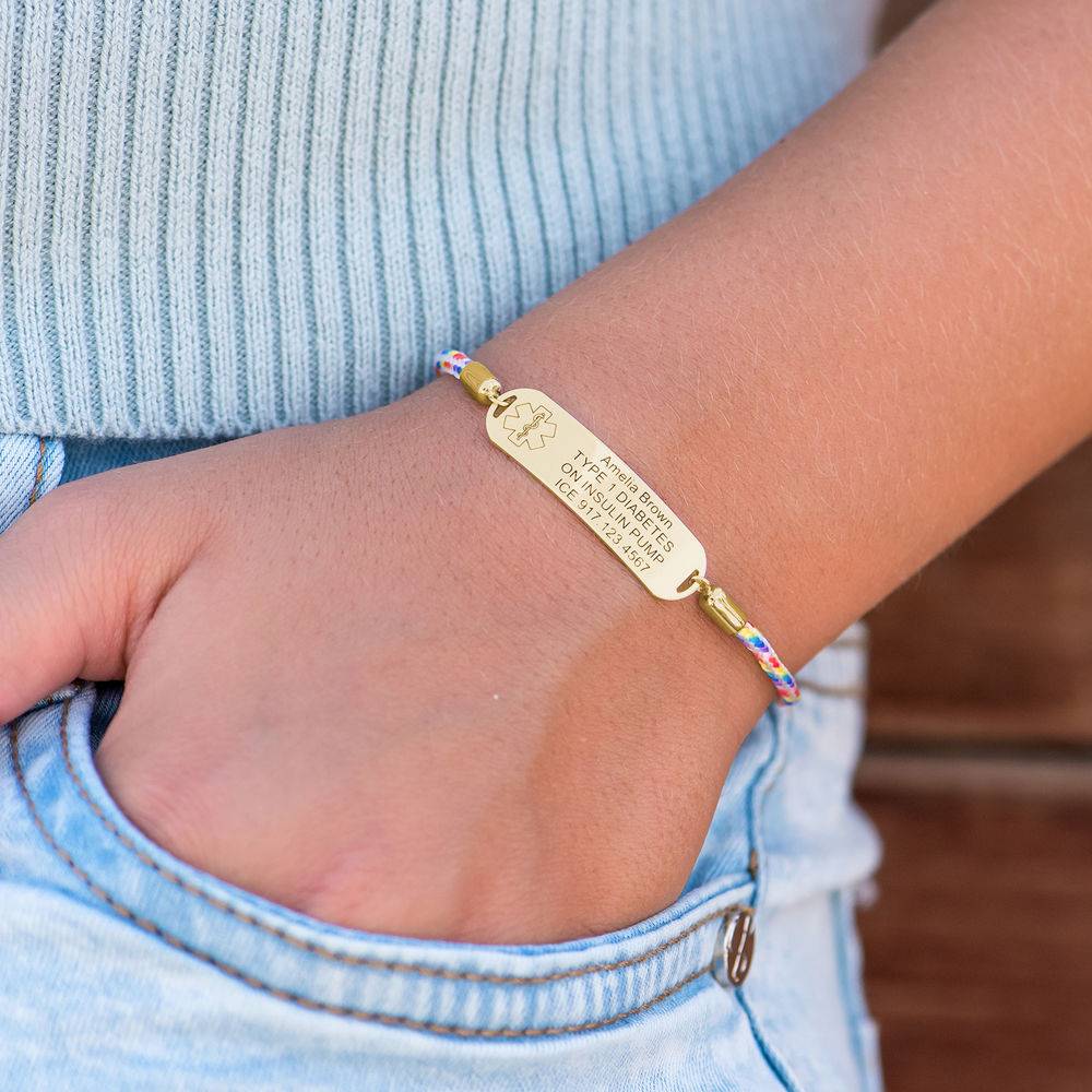 Medical ID Bracelet for Kids in 18ct Gold Plating-2 product photo