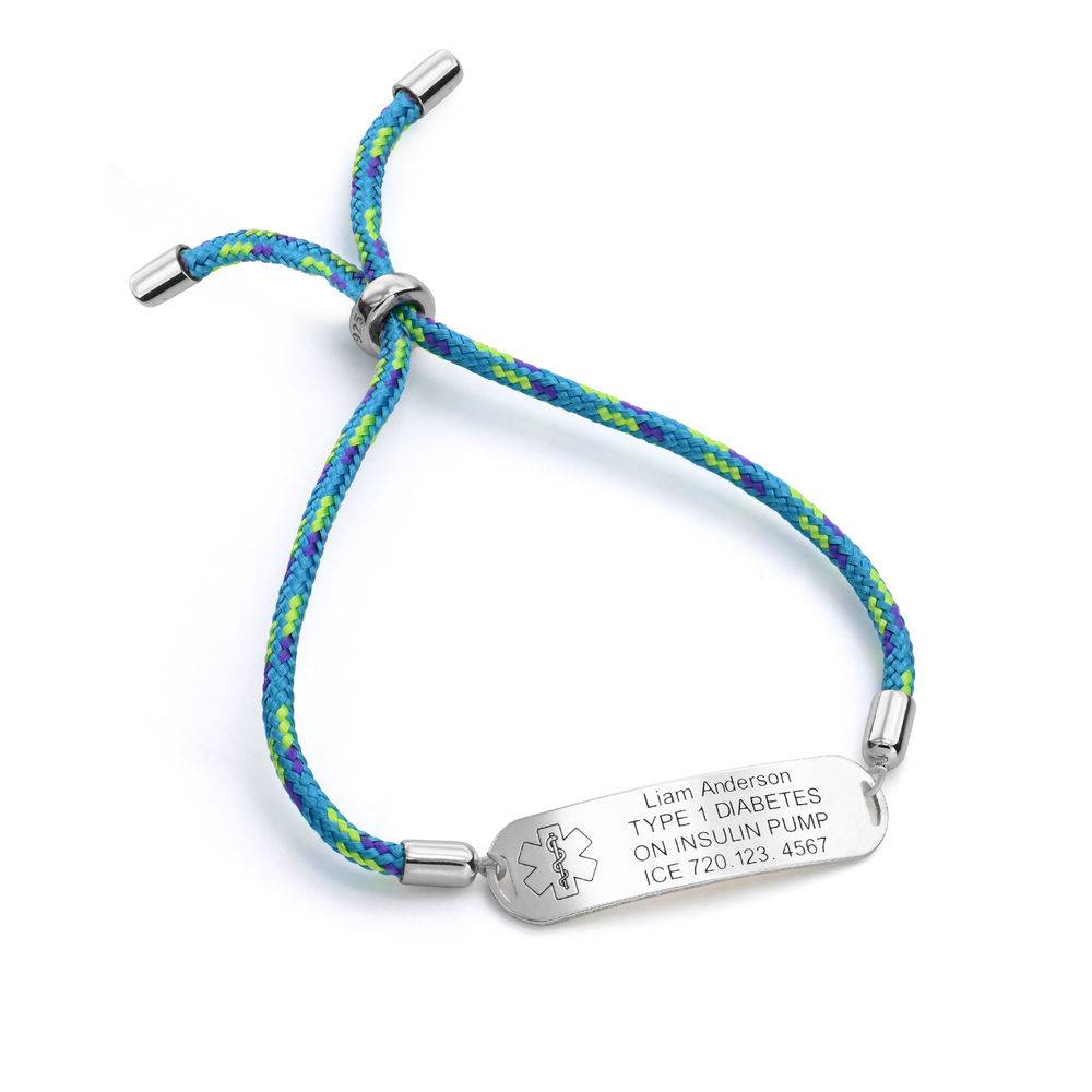 Medical ID Bracelet for Kids in Sterling Silver-6 product photo